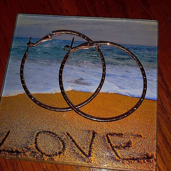 Hand Crafted Jewelry - 2" round rose gold hoops